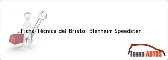 Ficha Técnica del <i>Bristol Blenheim Speedster</i>