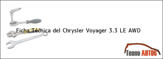 Ficha Técnica del <i>Chrysler Voyager 3.3 LE AWD</i>