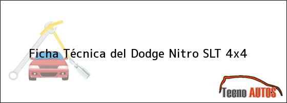 Ficha Técnica del Dodge Nitro SLT 4x4