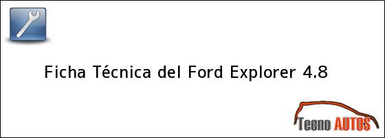 Ficha Técnica del Ford Explorer 4.8