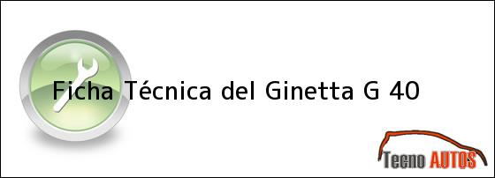Ficha Técnica del <i>Ginetta G 40</i>