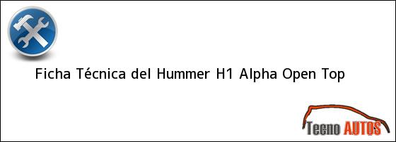 Ficha Técnica del <i>Hummer H1 Alpha Open Top</i>