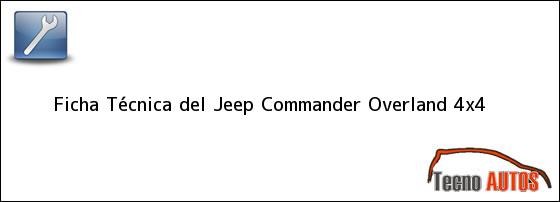 Ficha Técnica del Jeep Commander Overland 4x4