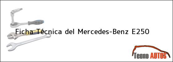 Ficha Técnica del Mercedes-Benz E250