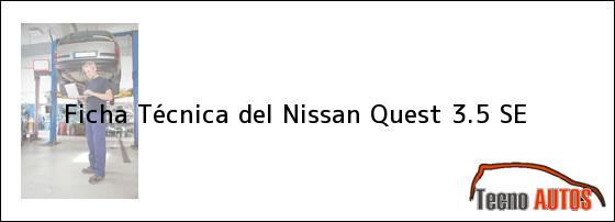 Ficha Técnica del Nissan Quest 3.5 SE