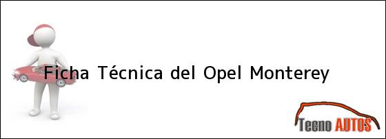 Ficha Técnica del <i>Opel Monterey</i>