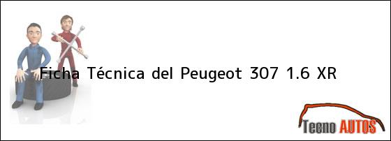 Ficha Técnica del <i>Peugeot 307 1.6 XR</i>