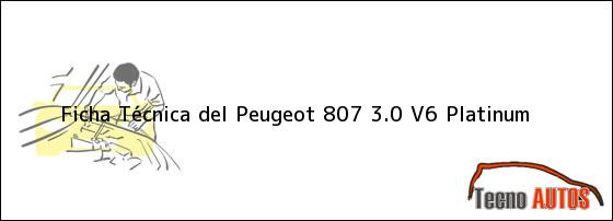 Ficha Técnica del Peugeot 807 3.0 V6 Platinum