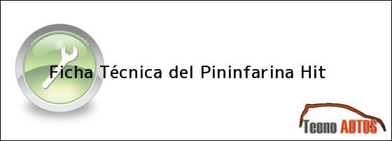 Ficha Técnica del Pininfarina Hit