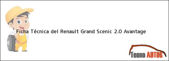 Ficha Técnica del Renault Grand Scenic 2.0 Avantage