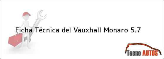 Ficha Técnica del Vauxhall Monaro 5.7