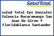 <i>salud Total Eps Gonzalez Valencia Bucaramanga San Juan De Giron Y Floridablanca Santander</i>