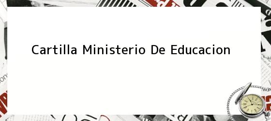 Cartilla Ministerio De Educacion