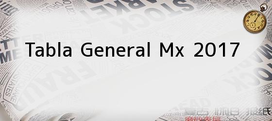 tabla general mx 2017 Tabla General Mx 2017