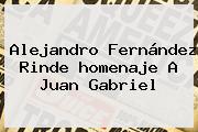 Alejandro Fernández Rinde <b>homenaje A Juan Gabriel</b>