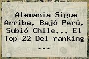 Alemania Sigue Arriba, Bajó Perú, Subió Chile... El Top 22 Del <b>ranking</b> ...