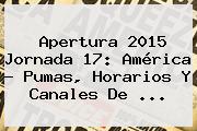 Apertura 2015 <b>Jornada 17</b>: América - Pumas, Horarios Y Canales De <b>...</b>