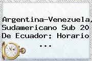 Argentina-Venezuela, <b>Sudamericano Sub 20</b> De Ecuador: Horario ...