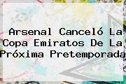 <b>Arsenal</b> Canceló La Copa Emiratos De La Próxima Pretemporada
