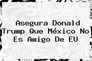 Asegura <b>Donald Trump</b> Que México No Es Amigo De EU