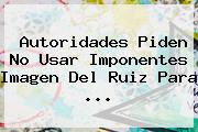 Autoridades Piden No Usar Imponentes Imagen Del <b>Ruiz</b> Para ...