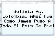 <b>Bolivia Vs</b>. <b>Colombia</b>: ¡Así Fue Como James Puso A Todo El País De Pie!