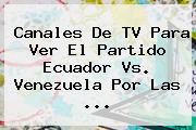 Canales De TV Para Ver El Partido <b>Ecuador Vs. Venezuela</b> Por Las ...