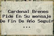 Cardenal Brenes Pide En Su <b>mensaje De Fin De Año</b> Seguir ...
