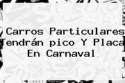 Carros Particulares Tendrán <b>pico Y Placa</b> En Carnaval