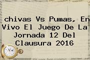 <b>chivas Vs Pumas</b>, En Vivo El Juego De La Jornada 12 Del Clausura <b>2016</b>