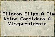 Clinton Elige A <b>Tim Kaine</b> Candidato A Vicepresidente