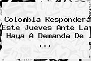 <b>Colombia</b> Responderá Este Jueves Ante La Haya A Demanda De ...