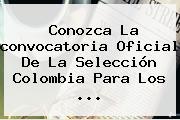 Conozca La Convocatoria Oficial De La <b>Selección Colombia</b> Para Los ...