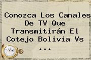 Conozca Los Canales De TV Que Transmitirán El Cotejo <b>Bolivia Vs</b> ...