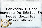 Convocan A Usar <b>bandera</b> De <b>México</b> En Redes Sociales #MéxicoUnido