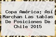 <b>Copa América</b>: Así Marchan Las <b>tablas De Posiciones</b> De Chile 2015