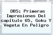 DBS: Primeras Impresiones Del <b>capítulo 65</b>. Goku Y Vegeta En Peligro