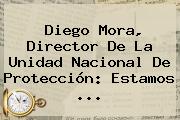 Diego Mora, Director De La Unidad Nacional De <b>Protección</b>: Estamos ...