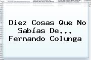 Diez Cosas Que No Sabías De... <b>Fernando Colunga</b>