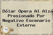 <b>Dólar</b> Opera Al Alza Presionado Por Negativo Escenario Externo