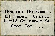 <b>Domingo De Ramos</b>, El Papa: ?Cristo Murió Gritando Su Amor Por ...