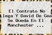 El Contrato No Llega Y David <b>De Gea</b> Se Queda En El Manchester <b>...</b>