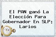 El PAN <b>ganó</b> La Elección Para Gobernador En SLP: Larios