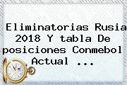 <b>Eliminatorias</b> Rusia 2018 Y Tabla De Posiciones <b>Conmebol</b> Actual ...
