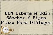 ELN Libera A <b>Odín Sánchez</b> Y Fijan Plazo Para Diálogos