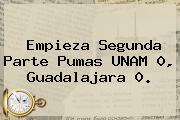 Empieza Segunda Parte Pumas <b>UNAM</b> 0, Guadalajara 0.