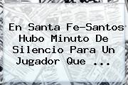 En <b>Santa Fe</b>-Santos Hubo Minuto De Silencio Para Un Jugador Que ...