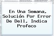 En Una Semana, Solución Por Error De <b>Dell</b>, Indica Profeco