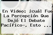 En Video: ¿cuál Fue La Percepción Que Dejó El <b>Debate Pacífico</b>?, Esto ...