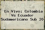 En Vivo: <b>Colombia Vs Ecuador</b> Sudamericano <b>Sub 20</b>